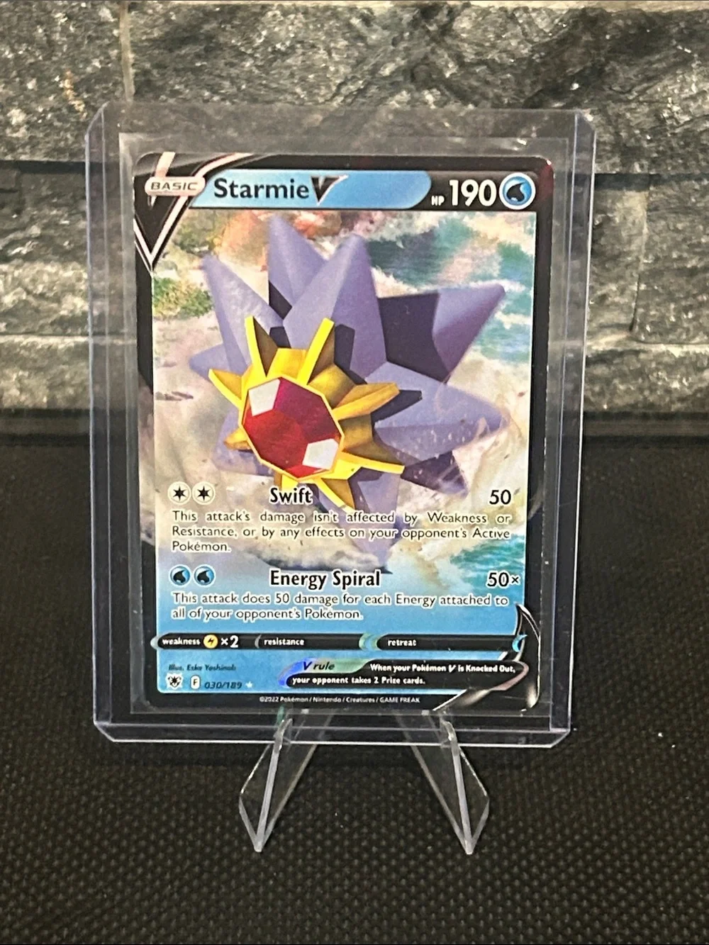 starmie v pokemon card - 030/189 Ultra Rare your opponent takes 2 Prize cards Starmie V Alternate Art Custom